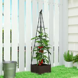 Rackhams Raised Garden Bed Planter Box with Trellis and Self Watering - thumbnail 1