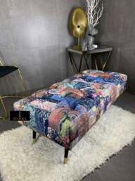 Rackhams Demask Upholstered Footstool Ottoman – Handmade Stylish Seating - Damask - 40 x 18 Inches (102 x 46cm) - thumbnail 2