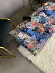 Rackhams Demask Upholstered Footstool Ottoman – Handmade Stylish Seating - Damask - 40 x 18 Inches (102 x 46cm) - thumbnail 6