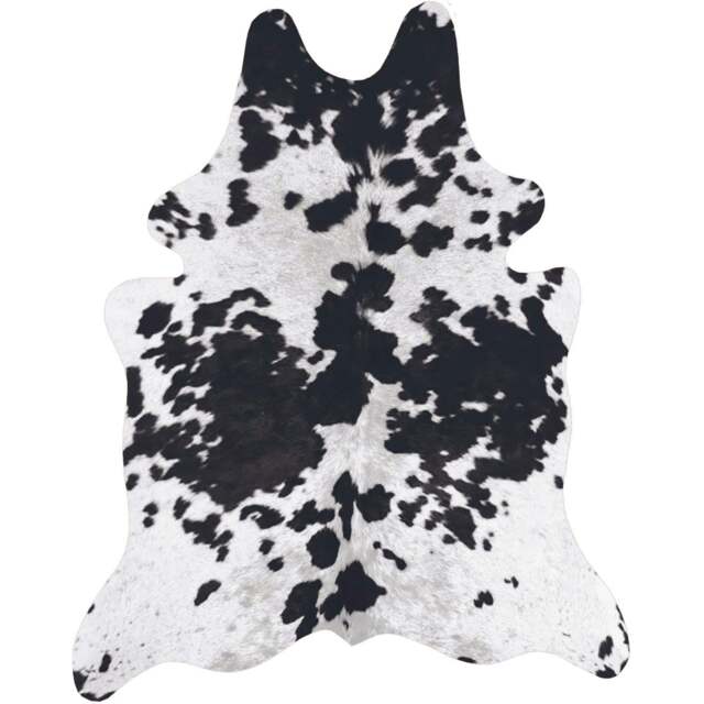 Rackhams Large Faux Hides Animal Print Black & White Rug - 155X190 cm
