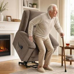 Rackhams Oversized Riser Recliner Chair with Vibration Massage and Heat - Grey - thumbnail 2