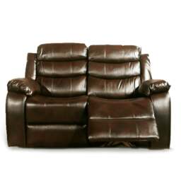 Rackhams Venlo Leather Reclining 2 Seater Sofa - Brown - thumbnail 1