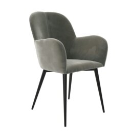 Rackhams Fitz Dining Chair in Velvet Grey - thumbnail 2