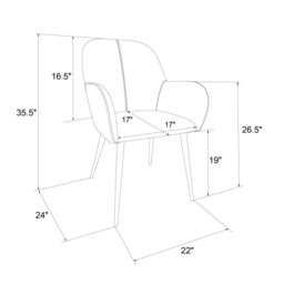 Rackhams Fitz Dining Chair in Velvet Grey - thumbnail 5