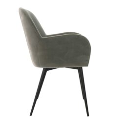 Rackhams Fitz Dining Chair in Velvet Grey - thumbnail 4