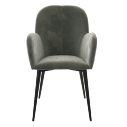 Rackhams Fitz Dining Chair in Velvet Grey - thumbnail 1