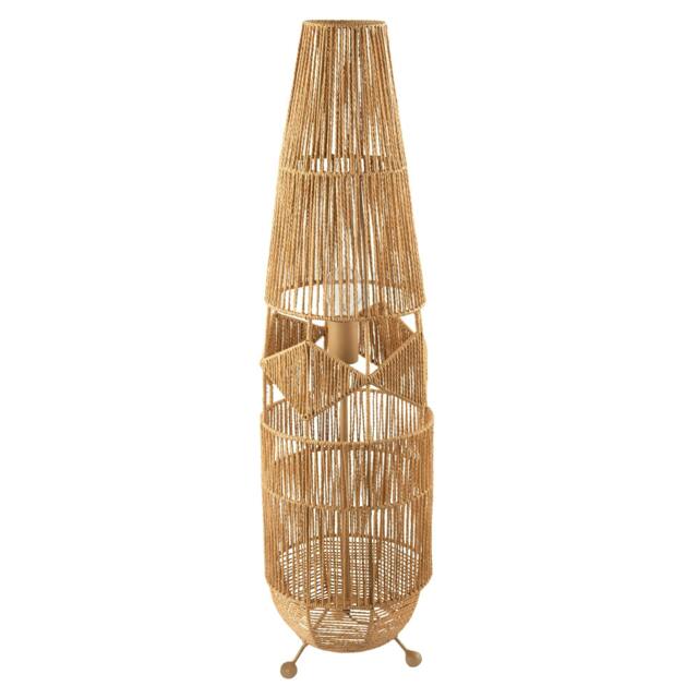 Rackhams Moroccan Designed Floor Lamp in Vintage Twisted Paper and Metal Frame - image 1