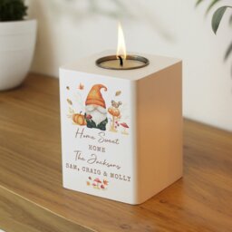 Rackhams Personalised Autumn Gonk Tealight Holder - thumbnail 5