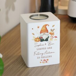 Rackhams Personalised Autumn Gonk Tealight Holder - thumbnail 4