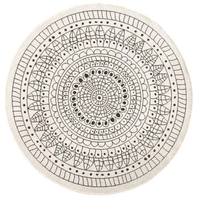Rackhams Porto Round Reversible Black Rug Indoor-Outdoor - Ø 140 cm - image 1