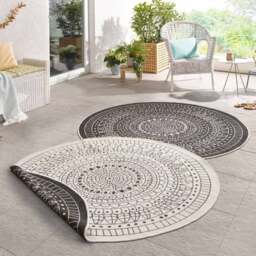 Rackhams Porto Round Reversible Black Rug Indoor-Outdoor - Ø 140 cm - thumbnail 4