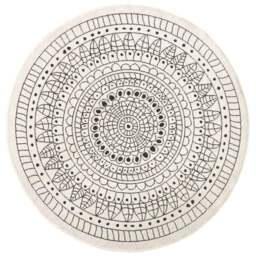 Rackhams Porto Round Reversible Black Rug Indoor-Outdoor - Ø 140 cm - thumbnail 1