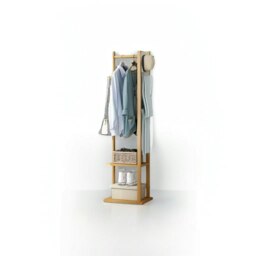 Rackhams Bamboo Coat Stand with Garment Shelf and Hanging Rail - thumbnail 3