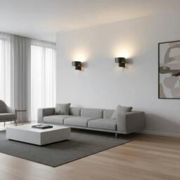 Rackhams 6 Watt Modern Black Wall Mounted Interior Light Fixture - thumbnail 3