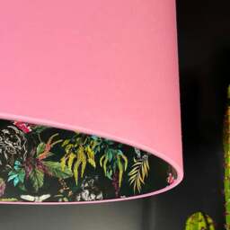 "Rackhams Wild Wood Deadly Night Shade Silhouette Lampshade in Candy Floss - Table / Floor Lamp - 25cm diameter x 25cm Height (10"" x 10"")" - thumbnail 3