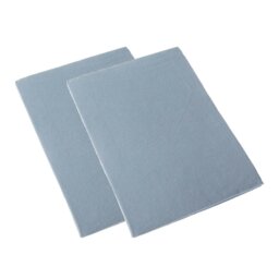 Rackhams 100% Brushed Cotton Cot Flat Sheet Pair, 100 x 150 cm - Blue - thumbnail 1