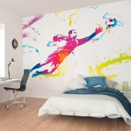 Rackhams Football Goalkeeper Wall Mural - Multi - Large - W350cm x H280cm - thumbnail 1