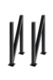 Rackhams 71cm/27.95 inch 2Pcs Black N-shaped Anti-Slip Metal Table Legs Furniture Replacement Legs for DiningTable, Desks and Workbenches - Black - thumbnail 3
