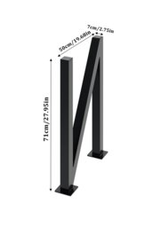 Rackhams 71cm/27.95 inch 2Pcs Black N-shaped Anti-Slip Metal Table Legs Furniture Replacement Legs for DiningTable, Desks and Workbenches - Black - thumbnail 6