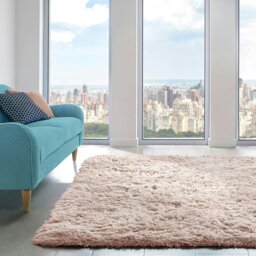 Rackhams Alaska Sponged Shaggy Rug - 200 x 290 - Pink - thumbnail 1