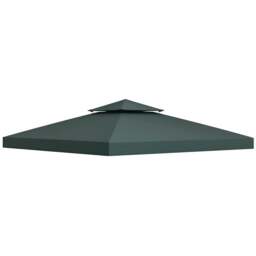 Rackhams 3(m) 2 Tier Gazebo Top Cover Replacement Canopy Roof Charcoal Grey - thumbnail 2
