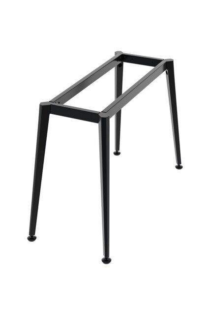 Rackhams Metal Desk Frame Black Desk Base with Adjustable Plastic Table Foot Protectors for Dining Table, 110cm W x 50cm D x 71cm H - Black - image 1