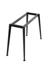 Rackhams Metal Desk Frame Black Desk Base with Adjustable Plastic Table Foot Protectors for Dining Table, 110cm W x 50cm D x 71cm H - Black