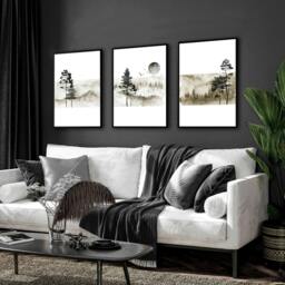 Rackhams Scandinavian wall decor - set of 3 framed wall art - A2 16.54 x 23.39 in / 42 x 59.4 cm - Satin Photo paper 280 gsm - Black Frame - thumbnail 4