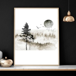 Rackhams Scandinavian wall decor - set of 3 framed wall art - A2 16.54 x 23.39 in / 42 x 59.4 cm - Satin Photo paper 280 gsm - Black Frame - thumbnail 6