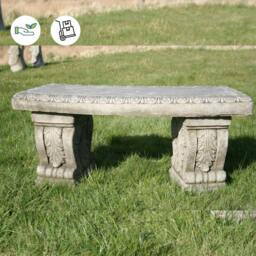 Rackhams Superb Classic Stone Cast Garden Bench - thumbnail 2