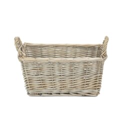 Rackhams Wicker Antique Wash Finish Handled Unlined Storage Basket - Large - thumbnail 3