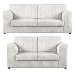 Rackhams Luxor Full Jumbo 3 + 2 Seater Sofa Set – Full Back - Silver - thumbnail 1