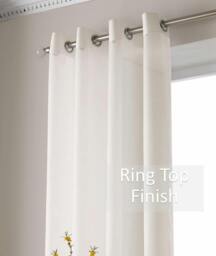 Rackhams Voile Ring Top Curtain Panel Pair - Silver - 145cm width x 275cm drop - thumbnail 6