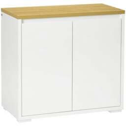 Rackhams Kitchen Sideboard, Storage Cabinet with Double Doors and Adjustable Shelf for Living Room, Entryway, White - thumbnail 1