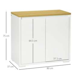 Rackhams Kitchen Sideboard, Storage Cabinet with Double Doors and Adjustable Shelf for Living Room, Entryway, White - thumbnail 3
