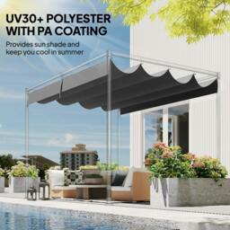 Rackhams 3.9 x 3.5 m Pergola Canopy Only for 4 x 3 m Pergola - 392 - 350 - Khaki - thumbnail 6