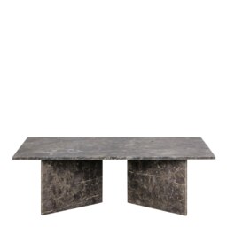 Rackhams Vega Rectangular Coffee Table with Marron Marble Top 140cm - 1 - Marron Marble - Grey - thumbnail 2