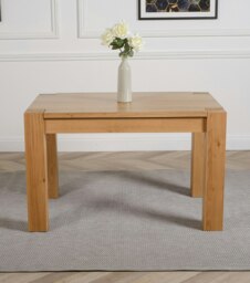 Rackhams Kuba Chunky Solid Oak Dining Table - 125cm - Brown - Matte Laquer - 1 - thumbnail 2