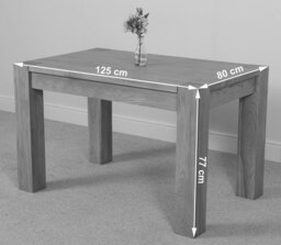 Rackhams Kuba Chunky Solid Oak Dining Table - 125cm - Brown - Matte Laquer - 1 - thumbnail 6