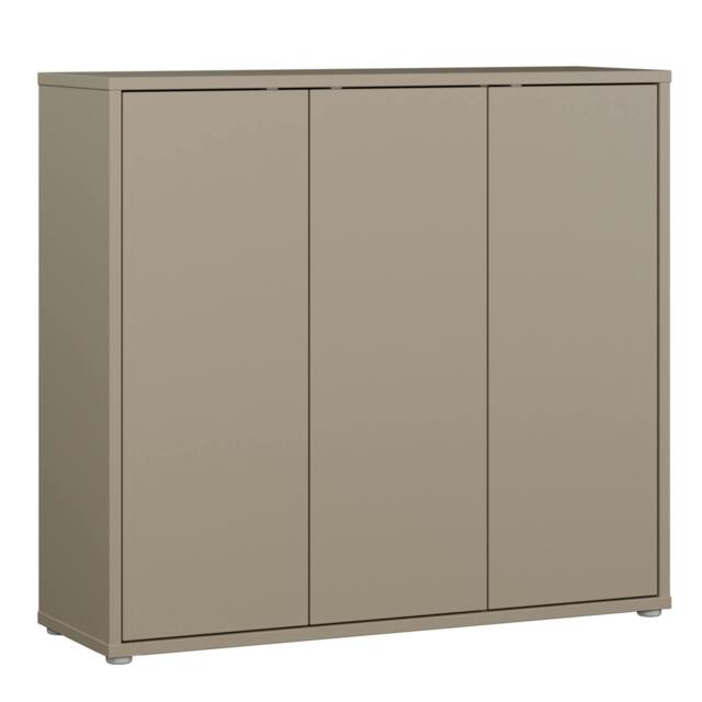 Rackhams Alice Springs Shoe Cabinet with 3 Doors Push-to-Open in Taupe - Matt - Standard - Taupe - image 1