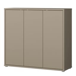 Rackhams Alice Springs Shoe Cabinet with 3 Doors Push-to-Open in Taupe - Matt - Standard - Taupe - thumbnail 3