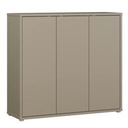 Rackhams Alice Springs Shoe Cabinet with 3 Doors Push-to-Open in Taupe - Matt - Standard - Taupe - thumbnail 1