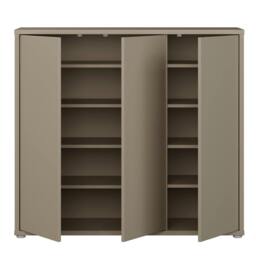 Rackhams Alice Springs Shoe Cabinet with 3 Doors Push-to-Open in Taupe - Matt - Standard - Taupe - thumbnail 5