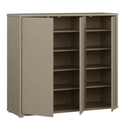 Rackhams Alice Springs Shoe Cabinet with 3 Doors Push-to-Open in Taupe - Matt - Standard - Taupe - thumbnail 4