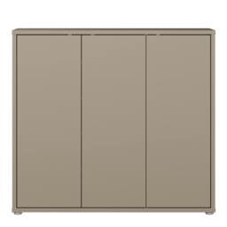 Rackhams Alice Springs Shoe Cabinet with 3 Doors Push-to-Open in Taupe - Matt - Standard - Taupe - thumbnail 2
