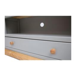 Rackhams Bomporto Light Grey 1 Drawer TV Cabinet Wood Knob - Light Grey - thumbnail 5