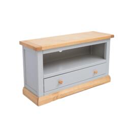 Rackhams Bomporto Light Grey 1 Drawer TV Cabinet Wood Knob - Light Grey - thumbnail 3