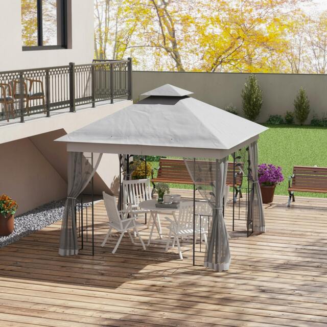 Rackhams 3 x 3(m) Patio Garden Metal Gazebo Marquee Tent Canopy Shelter Pavilion