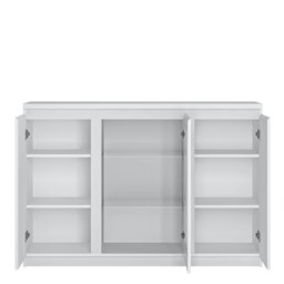 Rackhams Fribo 3 door sideboard (Glazed centre) in White - White - 135.4 - 1 - thumbnail 2