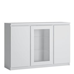Rackhams Fribo 3 door sideboard (Glazed centre) in White - White - 135.4 - 1